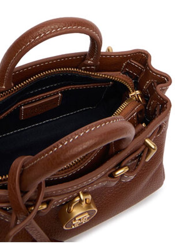 TOMMY HILFIGER - Tommy Hilfiger Torebka American Icon Micro Tote Leather AW0AW18167 Brązowy. Kolor: brązowy. Materiał: skórzane