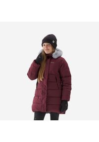 quechua - Kurtka turystyczna dla dzieci Quechua NH500 Warm. Typ kołnierza: kołnierzyk stójkowy. Kolor: fioletowy. Materiał: futro, polar, materiał. Długość: długie. Sezon: zima. Styl: sportowy. Sport: turystyka piesza