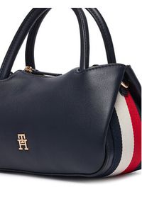 TOMMY HILFIGER - Tommy Hilfiger Torebka Th Logotape Mini Satchel AW0AW18743 Granatowy. Kolor: niebieski. Materiał: skórzane #5