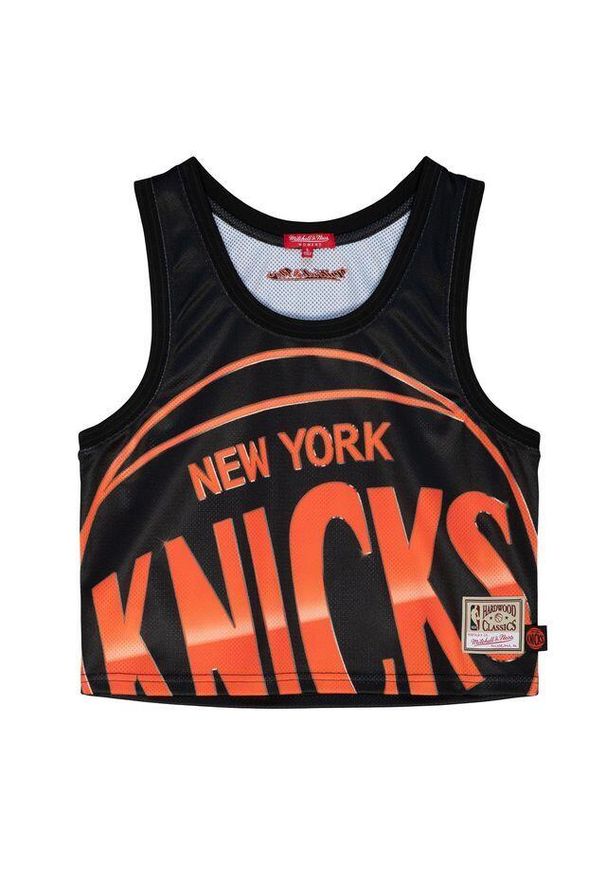 Mitchell & Ness - Damski crop top New York Knicks Big Face 4.0. Kolor: czarny. Sport: koszykówka
