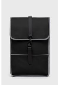Rains plecak 14080 Backpack Mini Reflective kolor czarny duży gładki. Kolor: czarny. Wzór: gładki