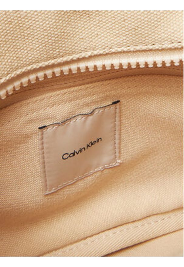 Calvin Klein Jeans Torebka Summer Canvas Mini Tote LV04K3160G Beżowy. Kolor: beżowy