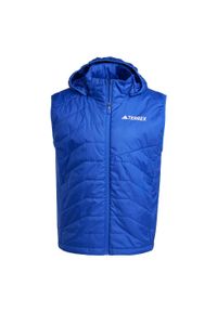 Adidas - Bezrękawnik Terrex Multi Climawarm Insulated Hooded. Kolor: niebieski. Materiał: puch. Długość rękawa: bez rękawów. Technologia: ClimaWarm (Adidas)