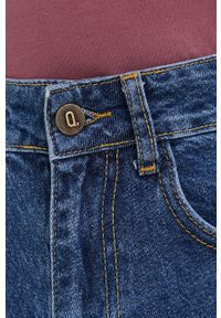 Answear Lab Szorty jeansowe damskie gładkie high waist. Stan: podwyższony. Kolor: niebieski. Materiał: jeans. Wzór: gładki. Styl: wakacyjny #3