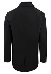 Krótki, Męski Płaszcz Przejściowy z Wysokim Kołnierzem - Brave Soul - Czarny. Kolor: czarny. Materiał: poliester. Długość: krótkie. Sezon: wiosna, jesień #3