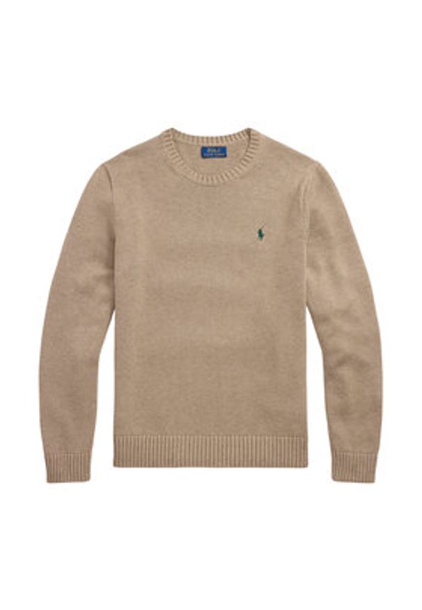 Polo Ralph Lauren Sweter 710810846036 Beżowy Regular Fit. Typ kołnierza: polo. Kolor: beżowy. Materiał: bawełna