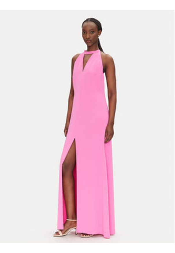 ACCESS FASHION Sukienka wieczorowa 53-3388-145 Różowy Regular Fit. Kolor: różowy. Materiał: syntetyk. Styl: wizytowy