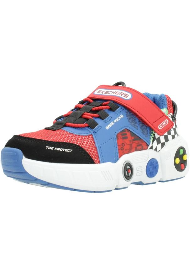 skechers - Tenisówki Skechers Model 402260l Kolor Czerwony. Kolor: czerwony, czarny. Materiał: guma, materiał, tkanina, syntetyk. Sport: turystyka piesza