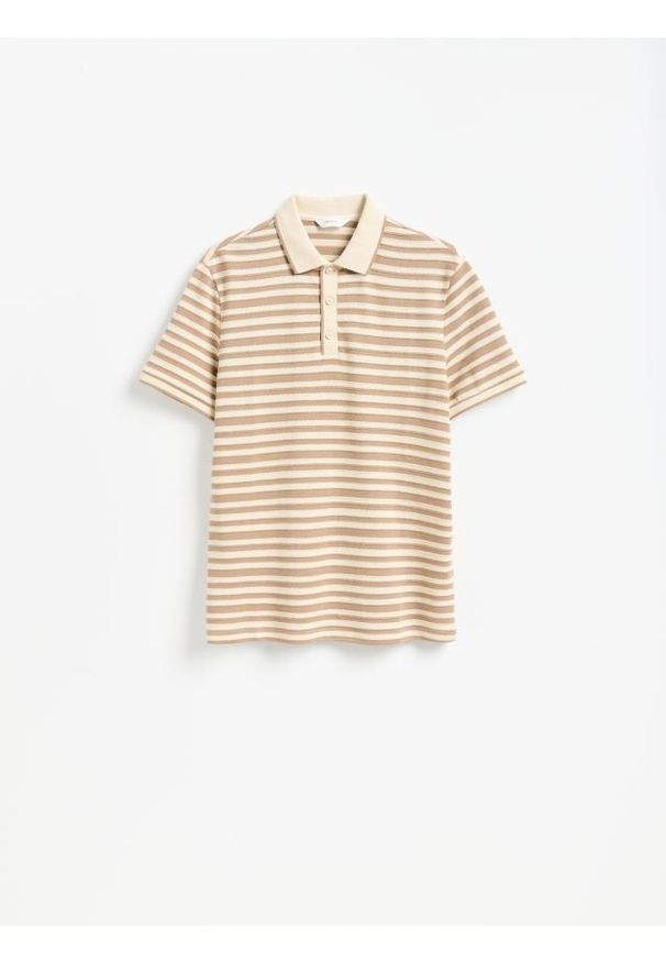 Reserved - Bawełniane polo regular fit - wielobarwny. Typ kołnierza: polo. Materiał: bawełna