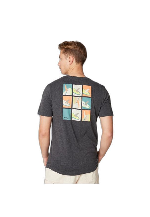 T-shirt męski Protest PRTOALO. Kolor: czarny, szary, wielokolorowy. Sport: turystyka piesza