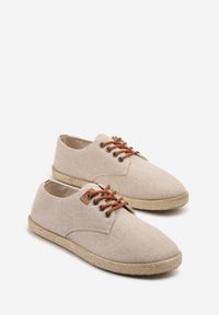 Born2be - Beżowe Trampki w Klasycznym Stylu Liliore. Okazja: na co dzień, na spotkanie biznesowe, do pracy, na spacer. Kolor: beżowy. Materiał: jeans. Styl: klasyczny