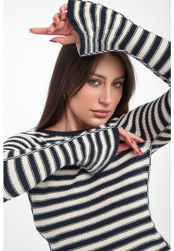 Twinset Milano - Sweter damski w paski TWINSET. Wzór: paski