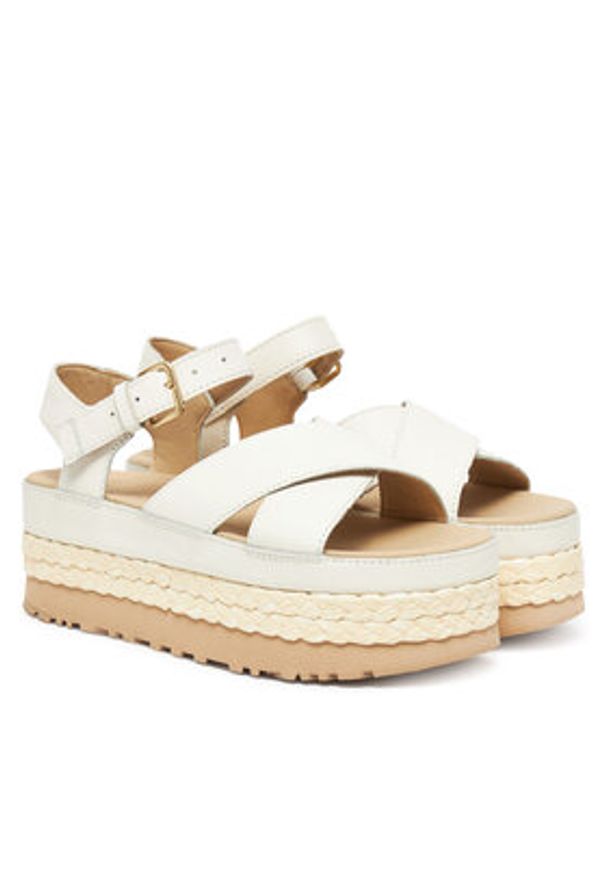 Ugg Sandały W Aubrey Ankle Strap 1169650 Écru. Materiał: skóra