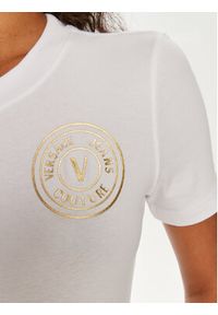 Versace Jeans Couture T-Shirt 76HAHT02 Biały Slim Fit. Kolor: biały. Materiał: bawełna