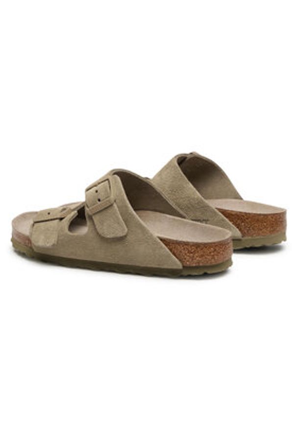 Birkenstock Klapki Arizona BS 1019088 Zielony. Kolor: zielony. Materiał: welur, skóra