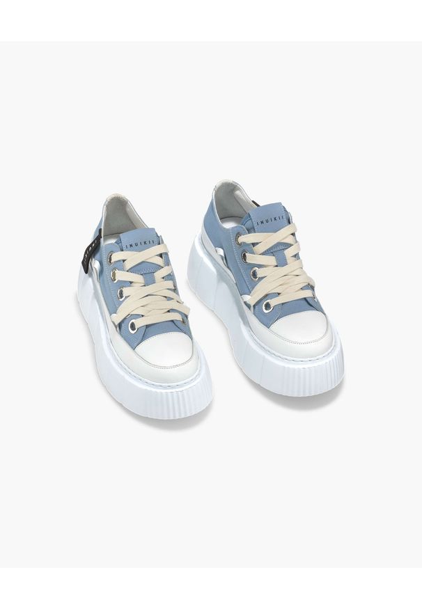 Inuikii - INUIKII MATILDA CANVAS LOW Sneakersy damskie. Okazja: na co dzień. Kolor: niebieski. Materiał: guma, jeans, bawełna, materiał. Szerokość cholewki: normalna