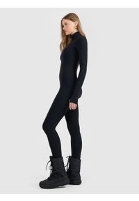 4f - 4F Kombinezon z długim rękawem damski - czarny L. Kolor: czarny. Materiał: materiał. Długość rękawa: długi rękaw. Długość: długie. Styl: sportowy #2