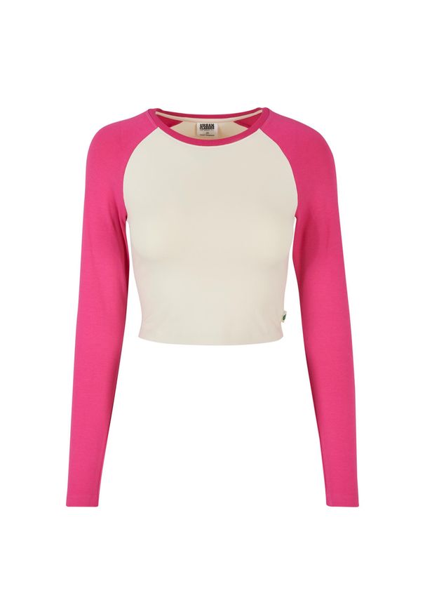 Damska ekologiczna koszulka crop z długim rękawem Urban Classics Retro Baseball. Kolor: biały. Materiał: bawełna. Długość rękawa: długi rękaw. Długość: długie. Styl: retro