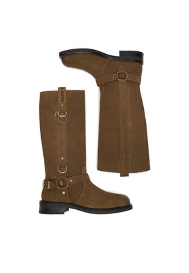 G-Star RAW - G-Star Raw Kozaki CEO-WI45-CHRISTIAN-02 Khaki. Kolor: brązowy. Materiał: nubuk, skóra