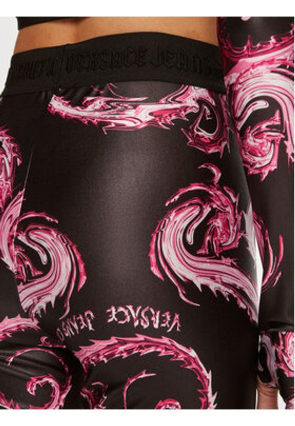 Versace Jeans Couture Legginsy 77HAC101 JS360 Czarny Slim Fit. Kolor: czarny. Materiał: syntetyk