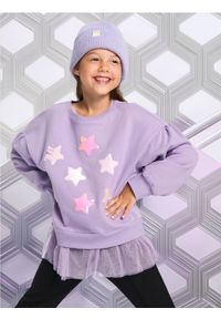 Sinsay - Bluza z tiulowym dołem - fioletowy. Kolor: fioletowy. Materiał: tiul. Długość: długie #1