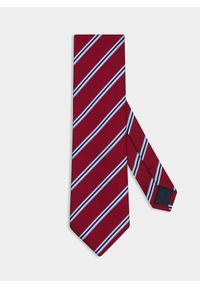 Pako Lorente - Bordowy krawat męski w pasy P22SF-KX-022-D-0. Kolor: czerwony. Materiał: poliester #1