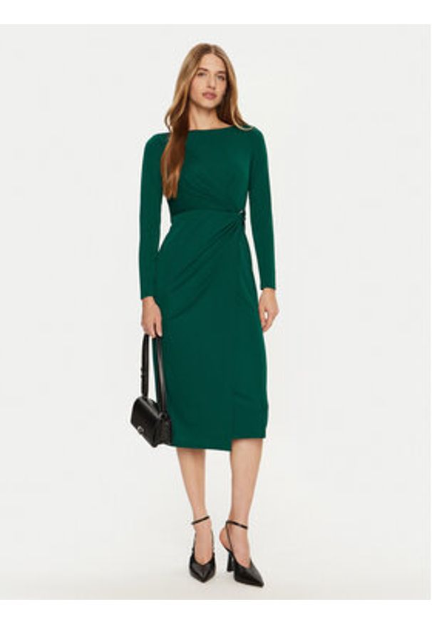 Lauren Ralph Lauren - LAUREN RALPH LAUREN Sukienka koktajlowa 253919794004 Zielony Slim Fit. Kolor: zielony. Materiał: syntetyk. Styl: wizytowy
