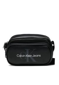 Calvin Klein Jeans Saszetka Monogram Soft Ew Camera Bag18 K50K510107 Czarny. Kolor: czarny. Materiał: skóra