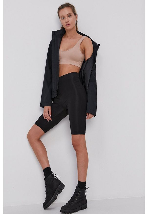 adidas Performance Kurtka damska kolor czarny przejściowa. Okazja: na co dzień. Typ kołnierza: kaptur. Kolor: czarny. Materiał: materiał. Styl: casual