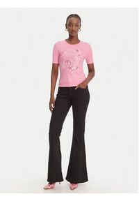 Versace Jeans Couture T-Shirt 80HAHE01 CJ02E Różowy Slim Fit. Kolor: różowy. Materiał: bawełna #4