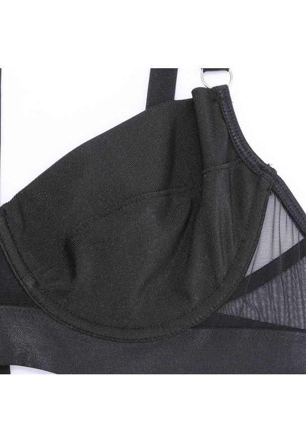 Intica - Zestaw bielizny harness na specjalne okazje Tiphani. Kolor: czarny. Materiał: materiał