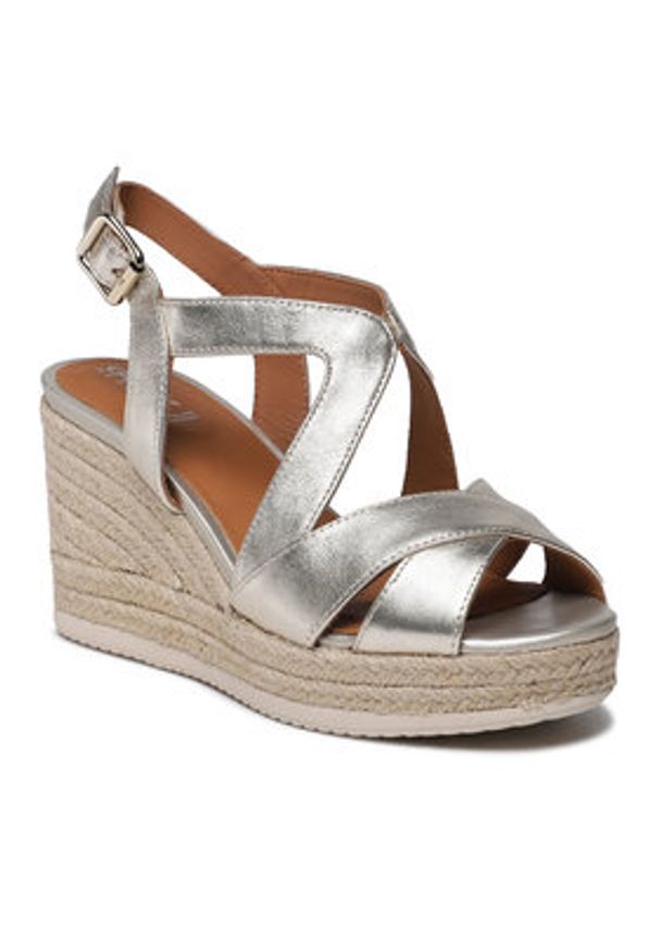 Geox Espadryle D Ponza D35GVC000CFC2012 Złoty. Kolor: złoty. Materiał: skóra