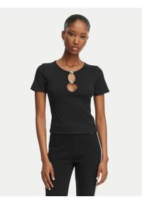 Hugo - HUGO T-Shirt Diheart 50562071 Czarny Slim Fit. Kolor: czarny. Materiał: bawełna #1