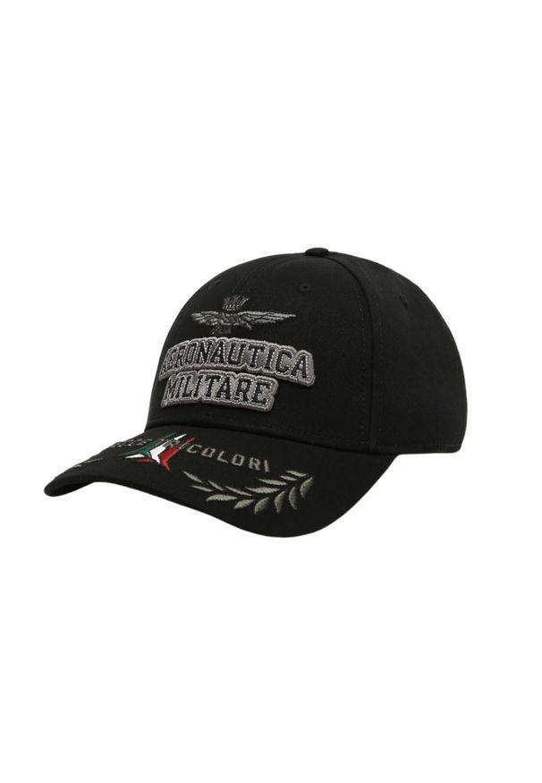 Aeronautica Militare - AERONAUTICA MILITARE Czarna czapka męska 3d Embroidered. Kolor: czarny