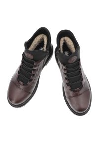 Bordowe Botki Rieker Ocieplane Buty Damskie. Okazja: na spacer, na co dzień. Kolor: czerwony. Materiał: skóra ekologiczna. Styl: casual #2