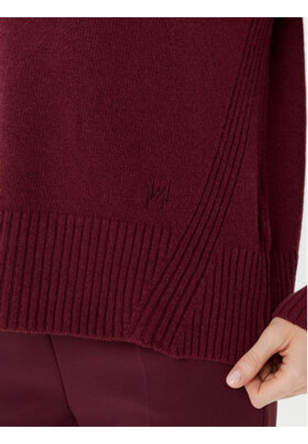 Marella Sweter Celia 2523366215 Bordowy Regular Fit. Kolor: czerwony. Materiał: wełna