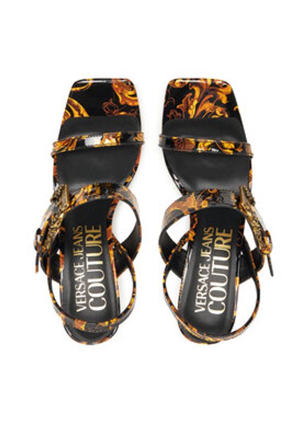 Versace Jeans Couture Sandały 79VA3S71 Czarny. Kolor: czarny. Materiał: skóra