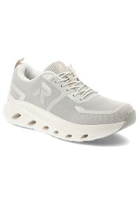 Sneakersy damskie Rieker, nowoczesna forma z lekkiej oddychającej cholewki zapewniająca wygodę amortyzowana podeszwa sportowy charakter, szare, W3504. Okazja: na co dzień. Zapięcie: sznurówki. Kolor: szary. Materiał: materiał. Szerokość cholewki: normalna #1