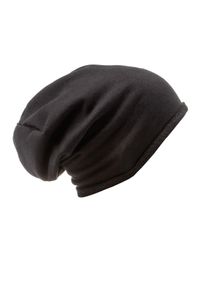 Ombre Clothing - Czapka męska - czarna H026 - uniwersalny. Kolor: czarny. Materiał: bawełna, poliester