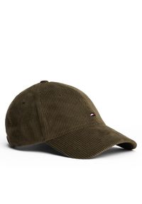 TOMMY HILFIGER - Tommy Hilfiger Czapka z daszkiem Th Flag 6 Panel Cord Cap AM0AM13583 Zielony. Kolor: zielony. Materiał: poliester, materiał