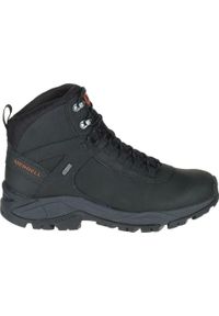 Merrell - Buty trekkingowe męskie MERRELL VEGO MID za kostkę wysokie wodoodporne skóra. Wysokość cholewki: za kostkę. Kolor: czarny. Materiał: skóra. Sport: turystyka piesza