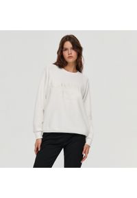 House - Kremowa bluza z haftem - Kremowy. Kolor: kremowy. Wzór: haft #1