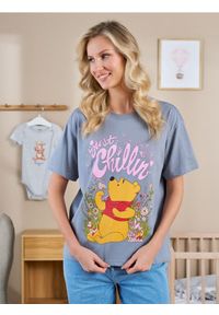 Sinsay - Bawełniana koszulka z nadrukiem Winnie the Pooh - szary. Kolor: szary. Materiał: bawełna. Wzór: nadruk #1