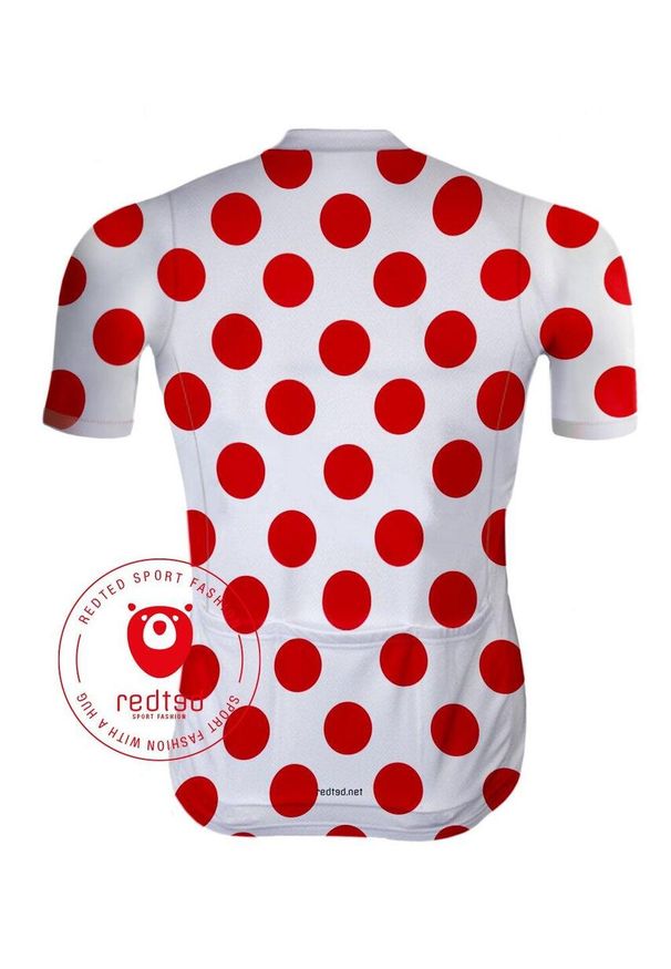 REDTED - Vintage Cycling Jersey - Red Dot Aea Jersey - Redted. Kolor: czerwony, pomarańczowy. Materiał: poliester. Wzór: kropki. Sport: kolarstwo