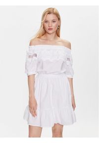 Liu Jo Sukienka letnia WA3172 T4853 Biały Regular Fit. Kolor: biały. Materiał: bawełna. Sezon: lato