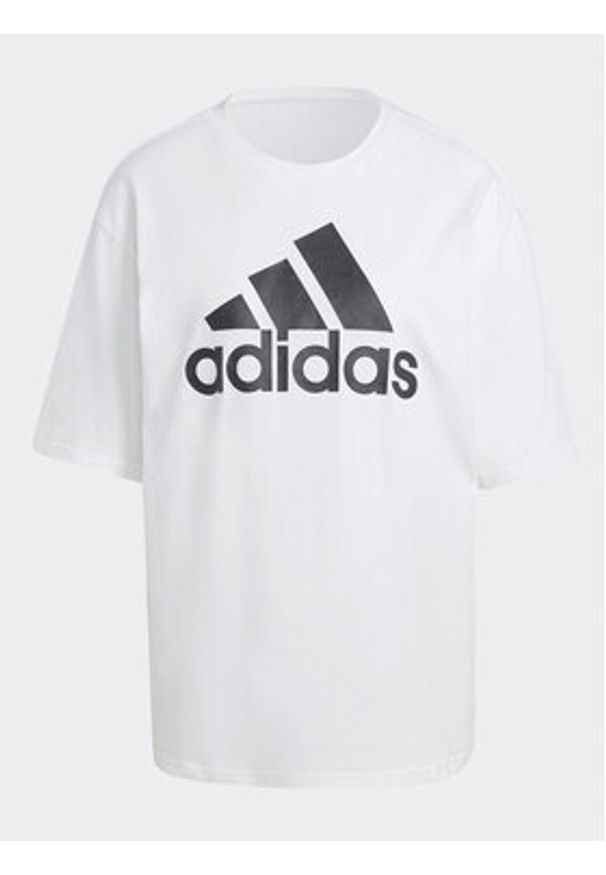 Adidas - adidas T-Shirt Essentials Big Logo Boyfriend T-Shirt HR4930 Biały Loose Fit. Kolor: biały. Materiał: bawełna