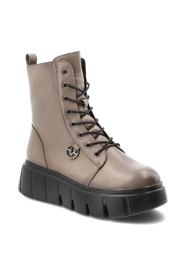 Szare Botki Vinceza Ocieplane Buty Damskie Na Platformie. Okazja: na co dzień. Wysokość cholewki: przed kolano. Zapięcie: sznurówki. Kolor: szary. Szerokość cholewki: normalna. Sezon: zima, jesień. Obcas: na platformie. Styl: casual, elegancki