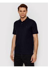 Calvin Klein Polo Refined Pique Chest K10K102964 Granatowy Regular Fit. Typ kołnierza: polo. Kolor: niebieski. Materiał: bawełna
