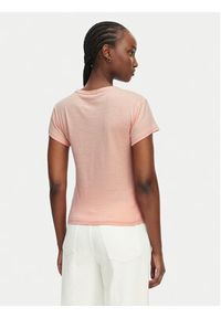 TOMMY HILFIGER - Tommy Hilfiger T-Shirt WW0WW48702 Różowy jasny Slim Fit. Kolor: różowy. Materiał: bawełna #3
