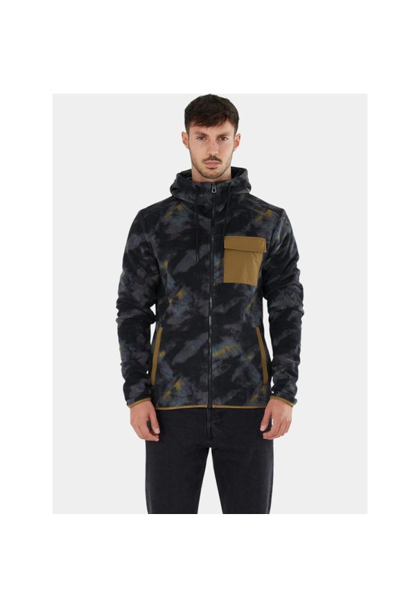 FUNDANGO - Bluza Polarowa Męska Fundango Nestor. Kolor: wielokolorowy, czarny. Materiał: polar. Sport: turystyka piesza